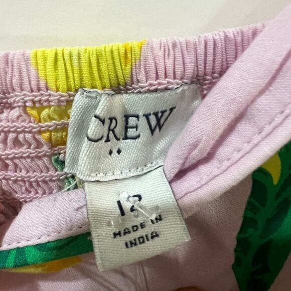 J. Crew Factory Square Neck Midi Dress Lemon Print Size 12 - Picture 9 of 11